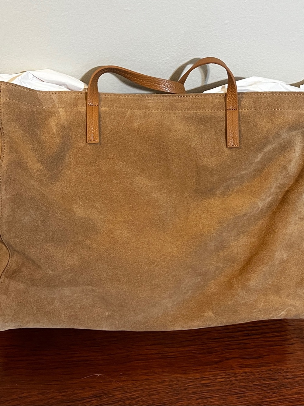 NWT Mark and Graham SOHO Suede Large Tote Italian Leather - Picture 3 of 7